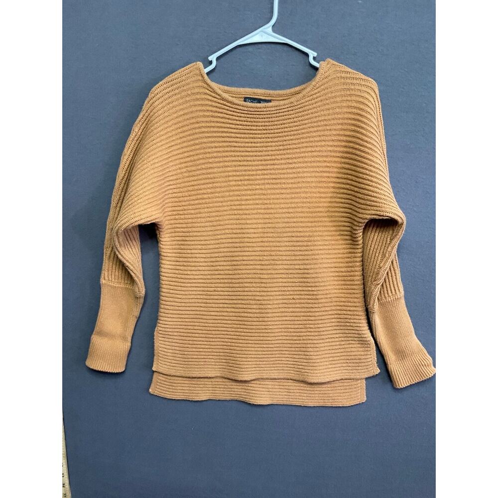 Rachel Zoe Women’s Knit Sweater S Brown Cotton Blend Textured Pullover Boho